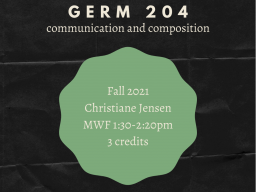 GERM 204: Communication & Composition