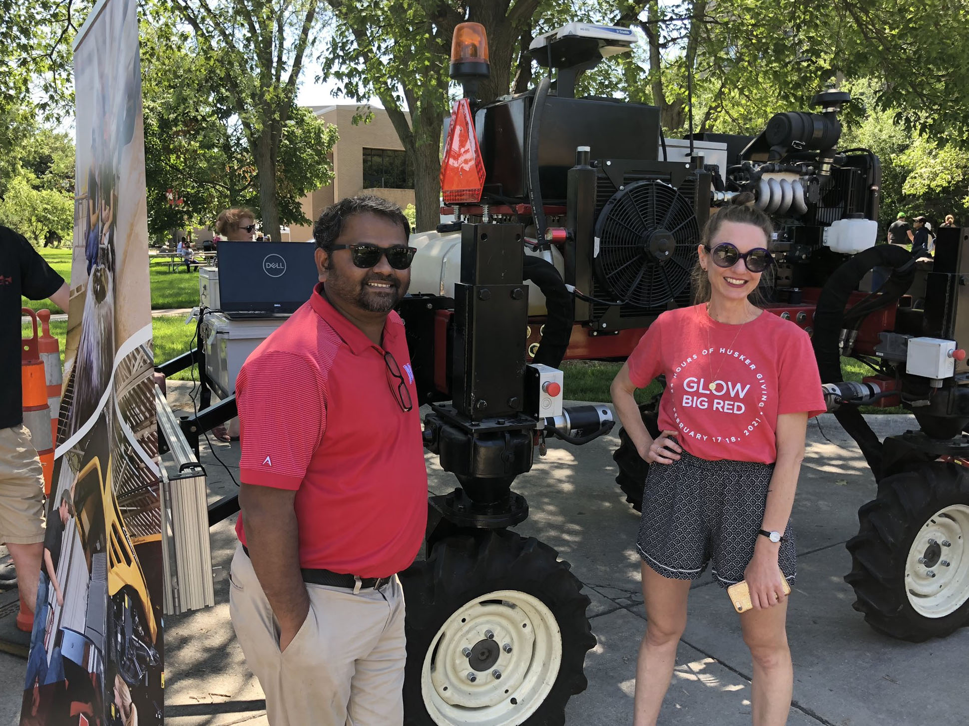 Santosh Pitla (left) and Cara Pesek, Director of IANR Communications (right) 