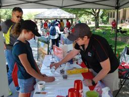 Becky Schuerman, Extension Domestic Water/Wastewater Associate, led a water activity at the June Discover Days.