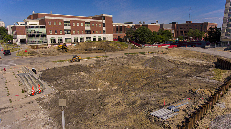 Construction site for the future Kiewit Hall