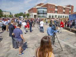 More than 100 Huskers — including donors, current students and campus leaders — attended a June 28 groundbreaking for the University of Nebraska–Lincoln’s privately-funded, $97 million Kiewit Hall.