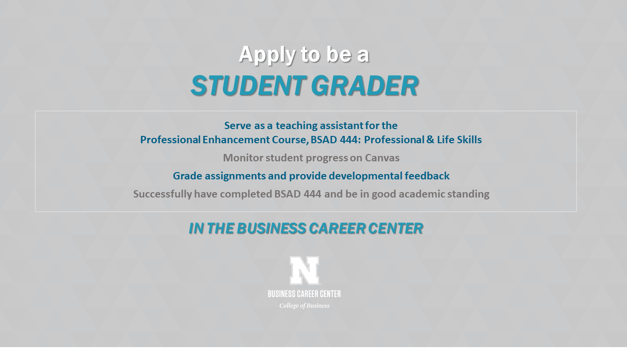 Business Career Center Student Grader Position