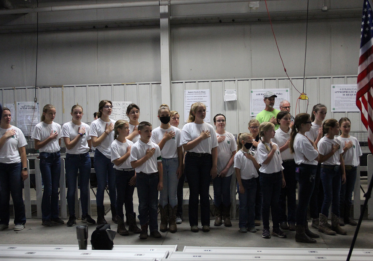 4-H Rabbit Show flag ceremony at 2021 Lancaster County Super Fair