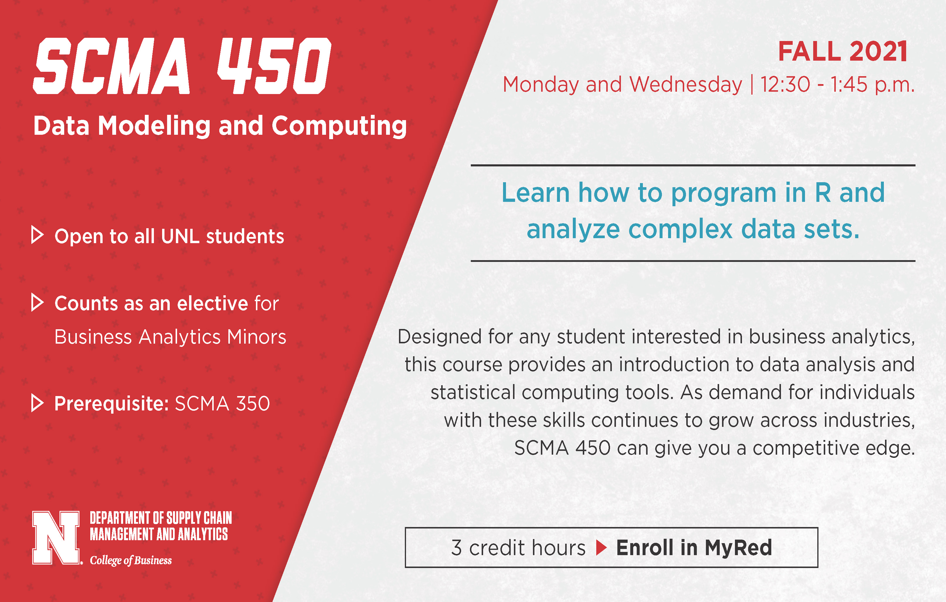 Fall Course: SCMA 450 – Data Modeling and Computing