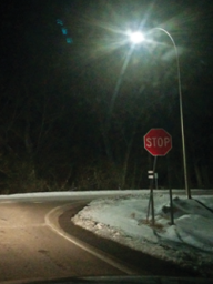 Rural intersection lighting can reduce crashes. Photo credit: Christopher Edwards, University of Minnesota