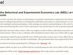 Looking for Student Participants for Economic Experiments