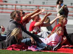 You must register for Family Weekend to participate in the watch party at Memorial Stadium. 