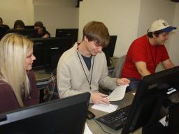 Students at a programming competition.