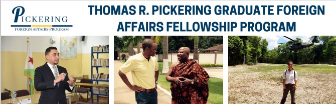 Pickering Foreign Affairs Graduate Fellowship Application Due 9/22