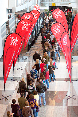 Members of the public line up to take part in the 2010 Big Red Road Show in Omaha. The 2011 Big Red Road Show is March 4.