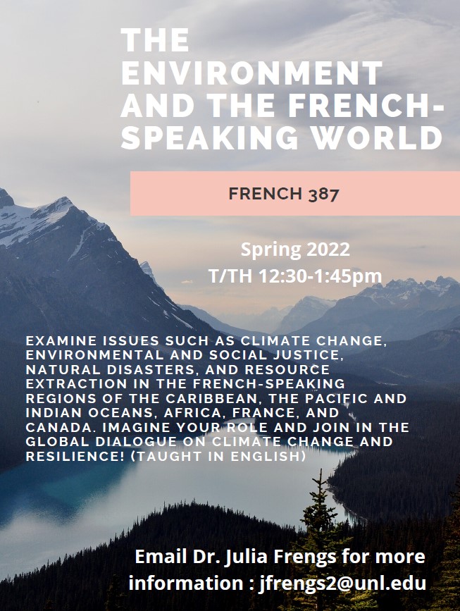 FREN 387: The Environment and the French-Speaking World