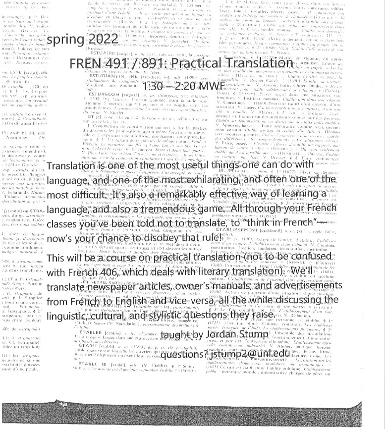 FREN 491: Practical Translation