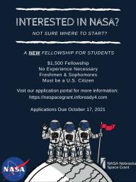 Interested in NASA?  Introduction to NASA Fellowship