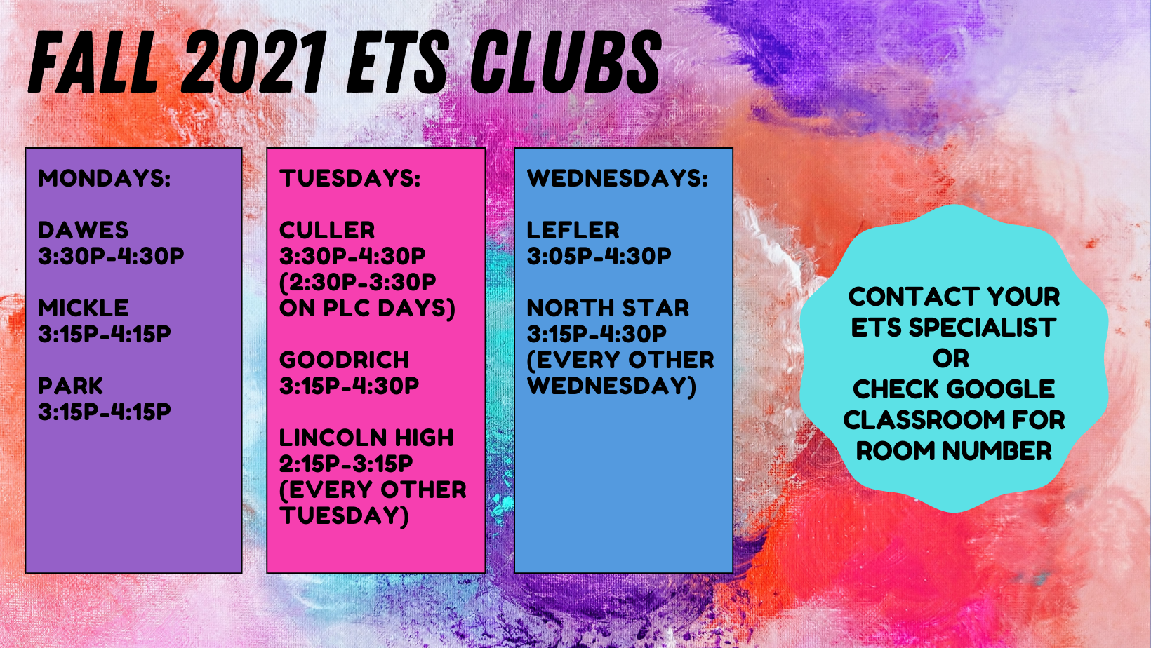 Fall 2021 ETS Clubs