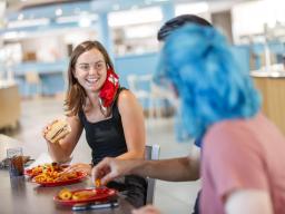Student dine at the Cather Dining Center