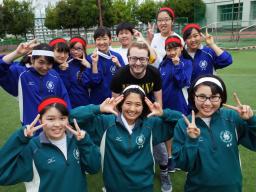 Global Studies major Graham with his students in Matsudo, Japan.