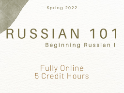 RUSS 101: Beginning Russian I