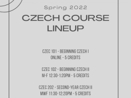 Spring 2022 Czech Course Lineup