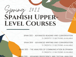 Spring 2022 Spanish Upper-Level Course Lineup