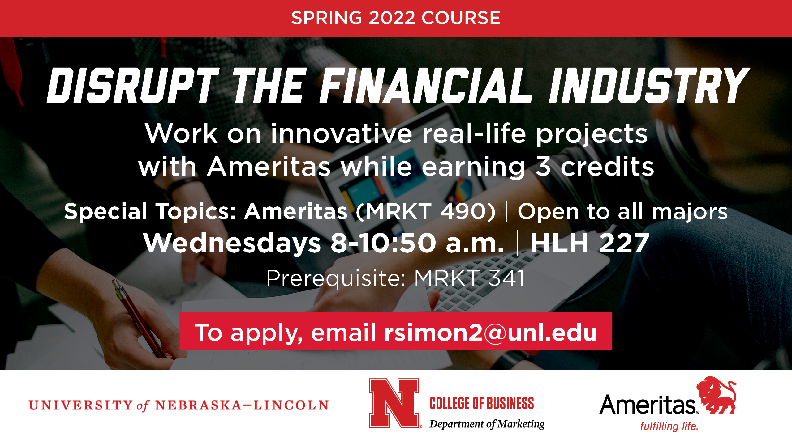 MRKT 490 Special Topics: Ameritas offered for Spring 2022