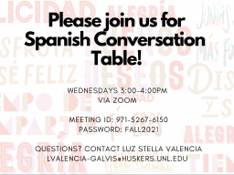 Spanish Conversation Table