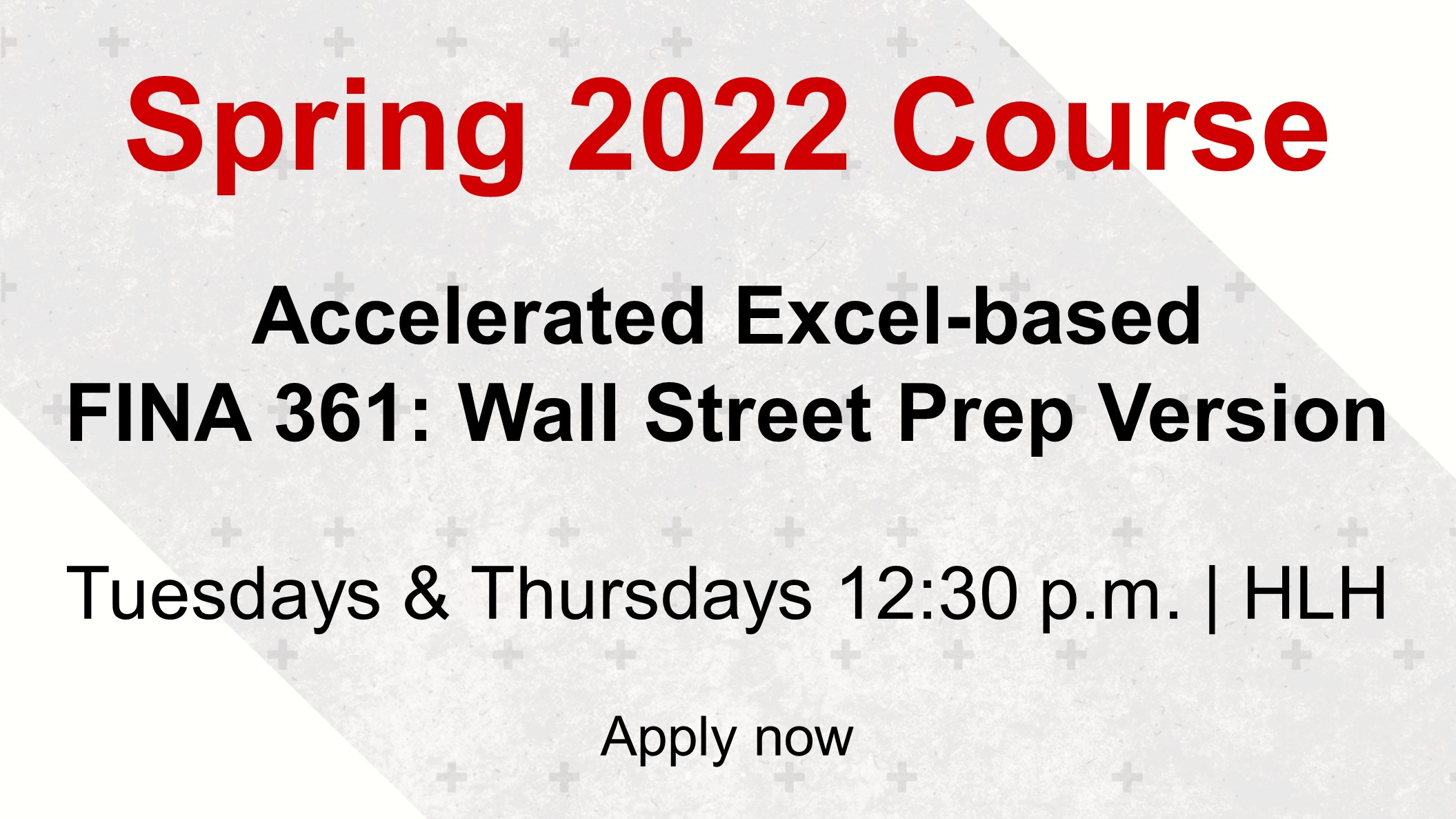 New opportunity - Excel-based FINA 361 