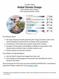 METR 483/883: Global Climate Change for Spring 2022