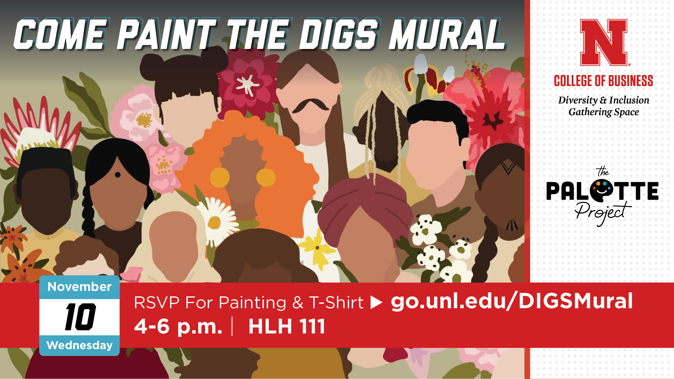 DIGS Mural Painting |  Wednesday, Nov. 10, between 4-6 p.m. in HLH 111.