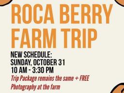 It's pumpkin season! Join ISSO on our trip to ROCA BERRY FARMS. Our ticket package provides transportation, photography, campfire, and reduced admission!