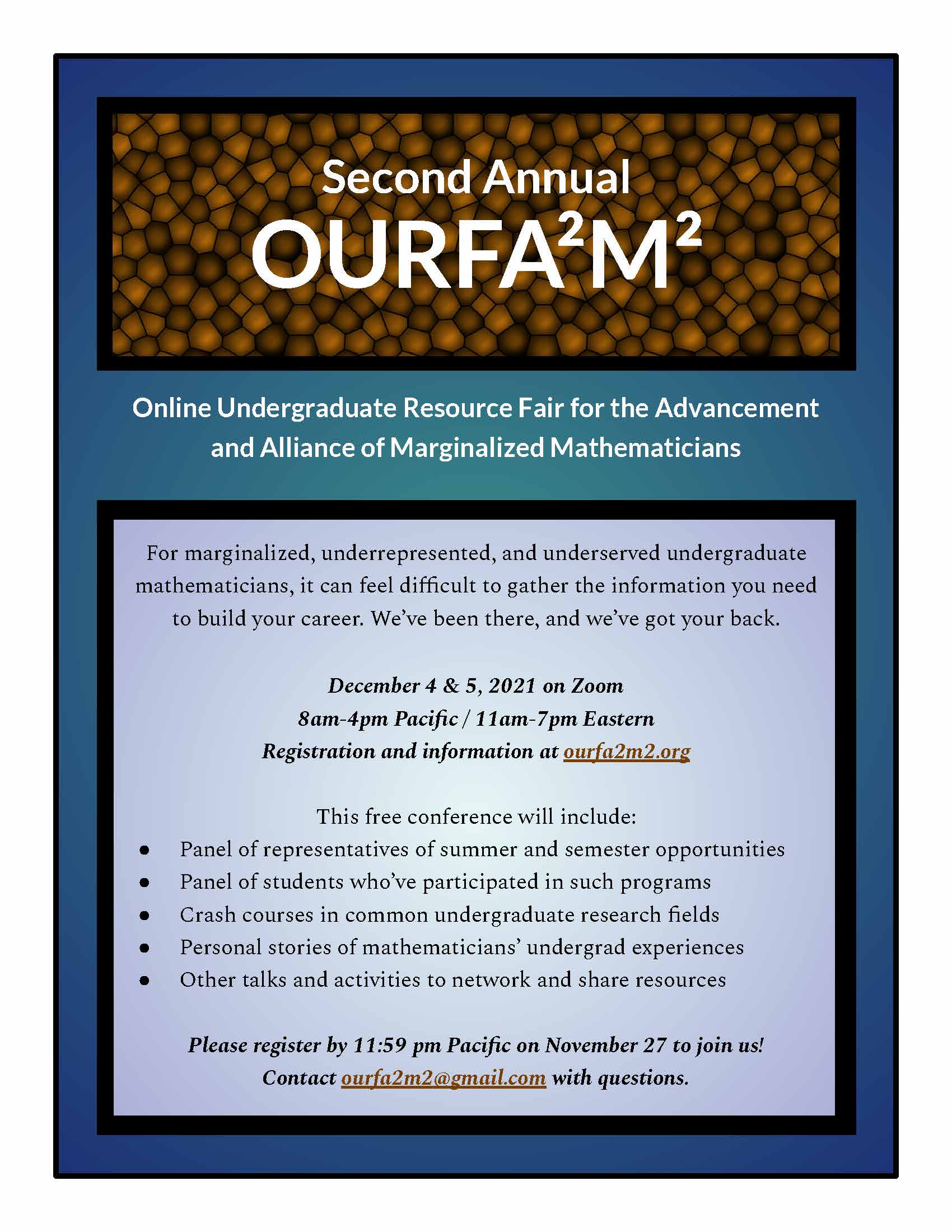 Online Undergraduate Resource Fair for the Advancement and Alliance of Marginalized Mathematicians