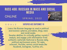 RUSS 408: Russian in Mass and Social Media