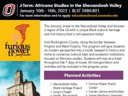 UNO Global Course 2022: Africana Studies in Shenandoah Valley, USA