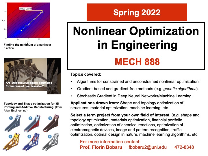 MECH 888: Nonlinear Optimization in Engineering