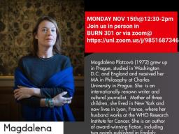 Meet the Czech writer and activist Magdalena Platzova: Reading and Discussion