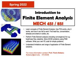 MECH 451/851: Finite Element Analysis