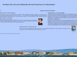 Mathematics REU: San Diego State University