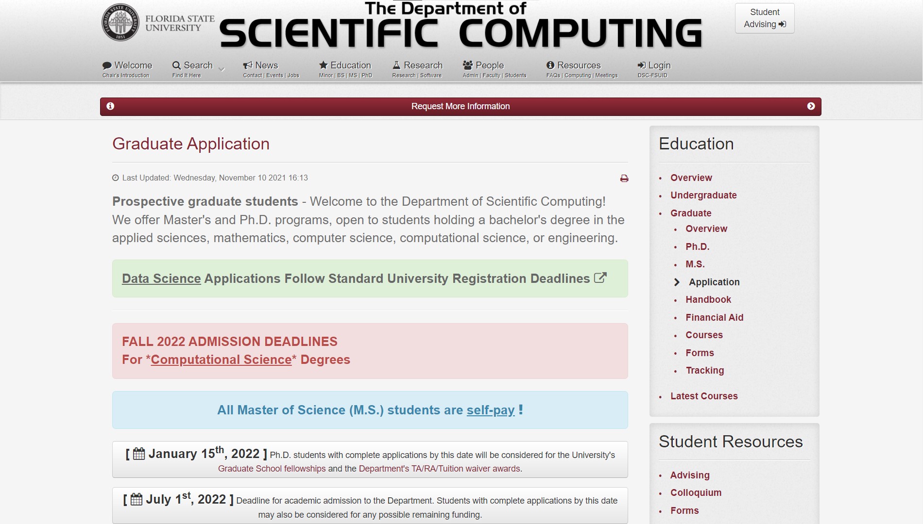 PhD and MS Positions in Computational Science, FSU
