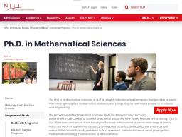 PhD programs in applied mathematics and applied statistics at NJIT