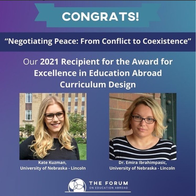 GLST 391: "Negotiating Peace" Wins Award for Excellence! 