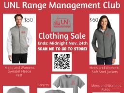 Range Management Club apparel is available to order now until Nov. 24 at midnight.