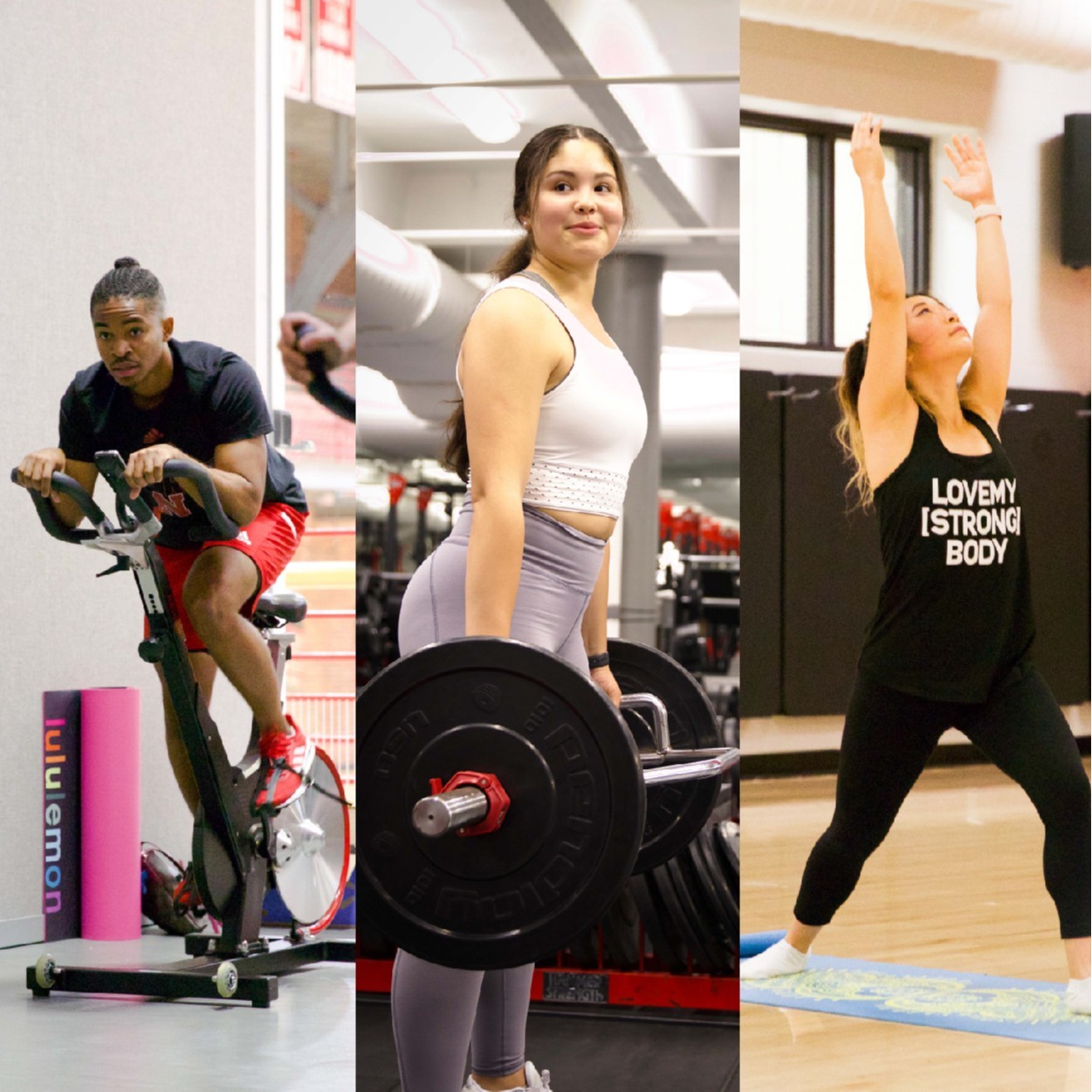 Group fitness classes are offered at Campus Rec Center (city) and Rec & Wellness Center (east).