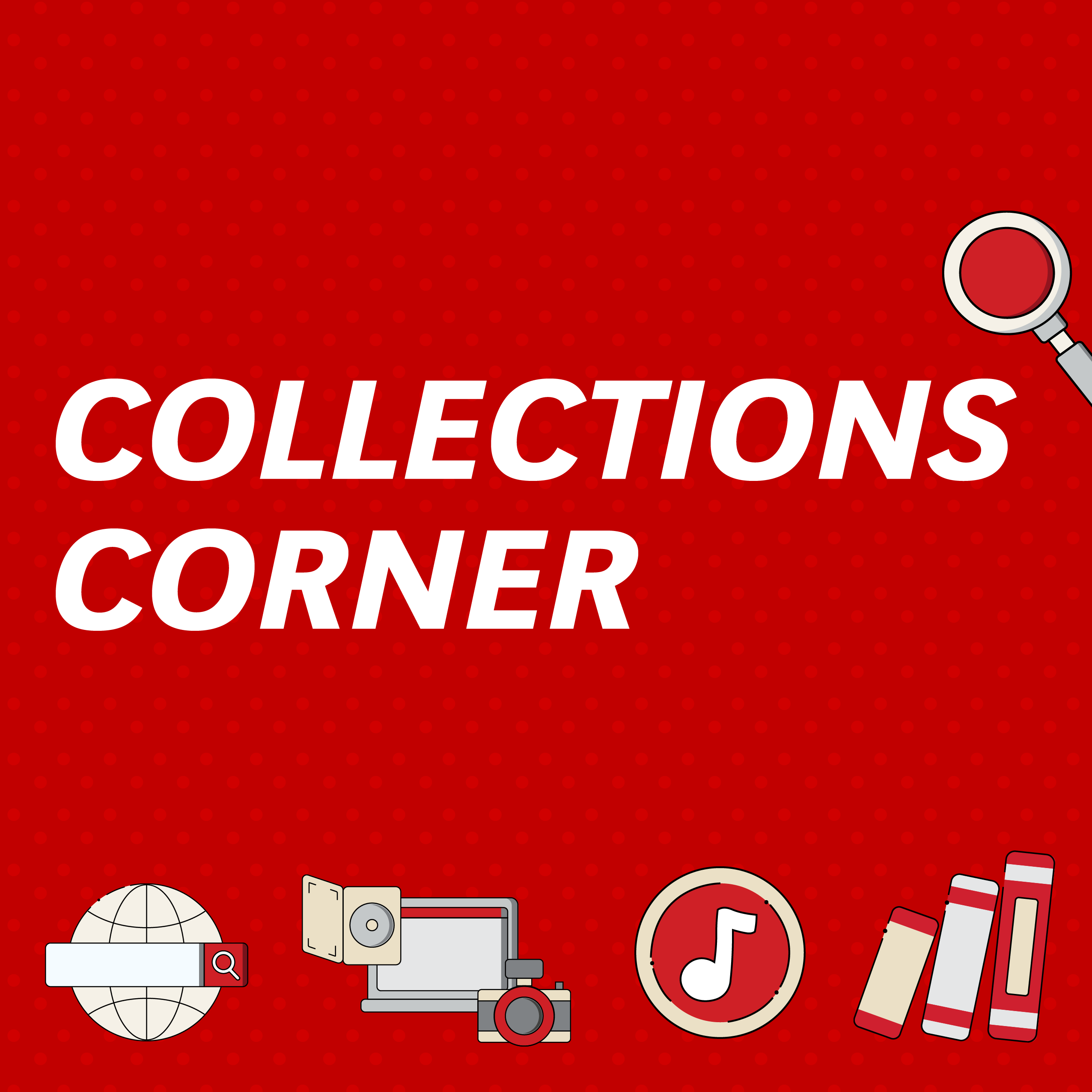 The collections corner provides news on new resources and resource trials. 