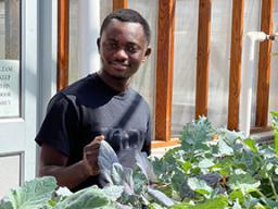 2021 awardee Mark Iradukund, with faculty mentor Paul Read, researched if fertilizer application affects Kohlrabi yield in terms of the swollen stem (edible part) and the vitamin C content and if those effects are the same in different kohlrabi cultivars.