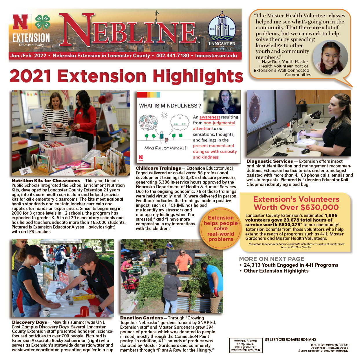 Front page of 2021 Extension Highlights print version