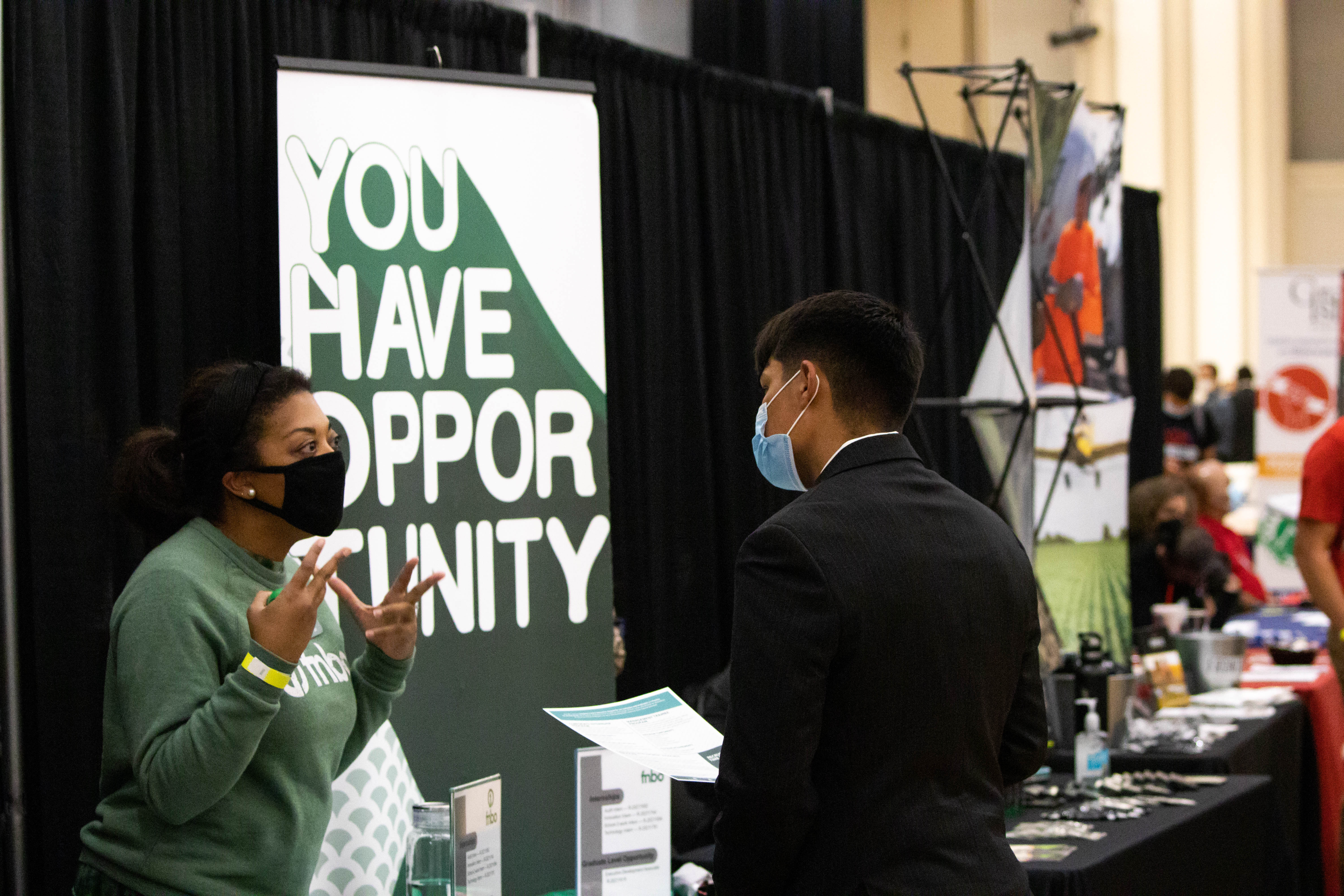 Advisors help connect students to professional opportunities by encouraging them to participate in the Career Fairs.