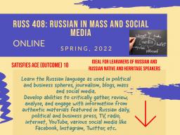 RUSS 408: Russian in Mass and Social Media