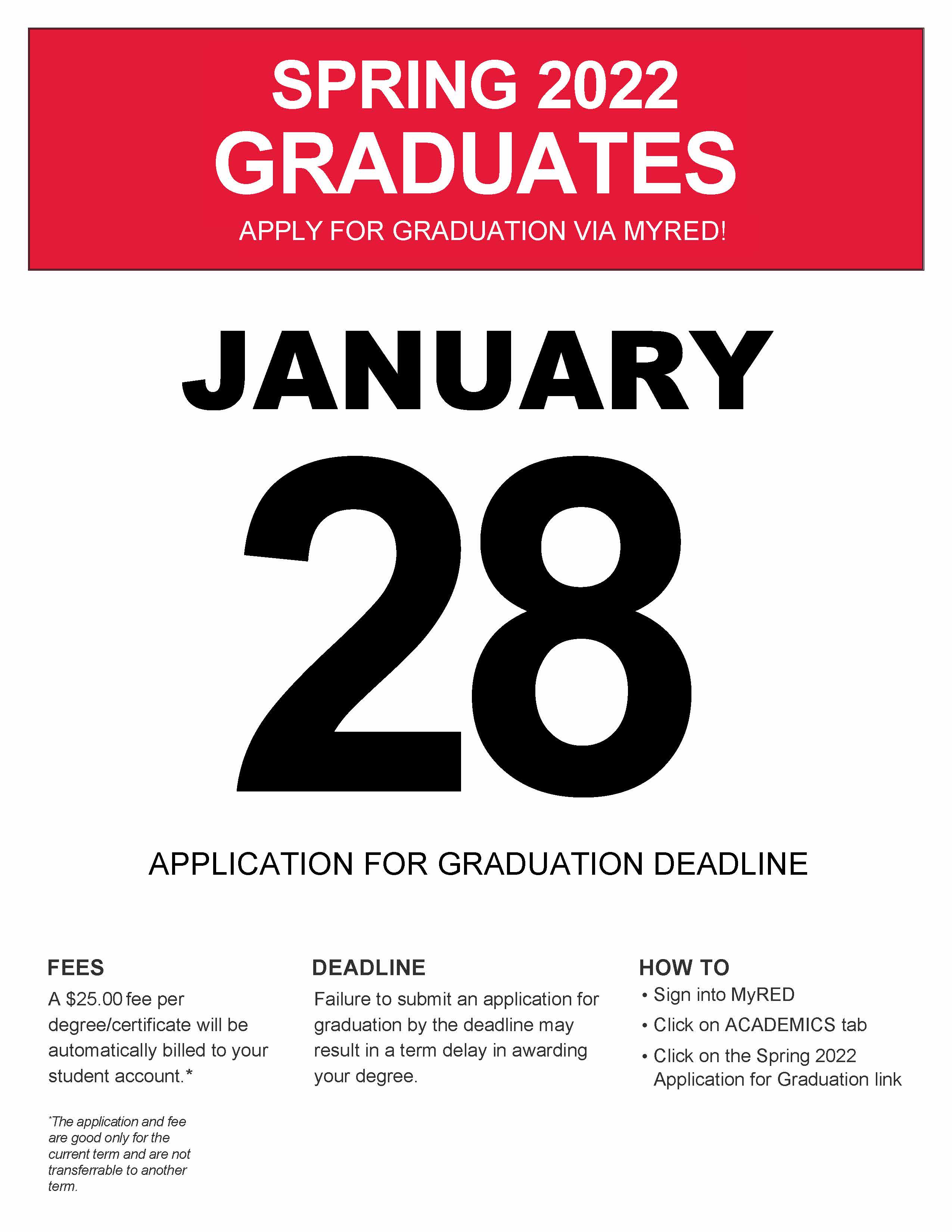 May Graduation Application Deadline