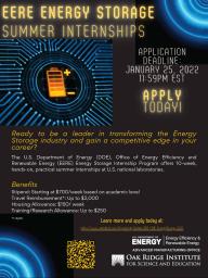 EERE Energy Storage Internship Program