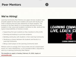 Learning Community Peer Mentors
