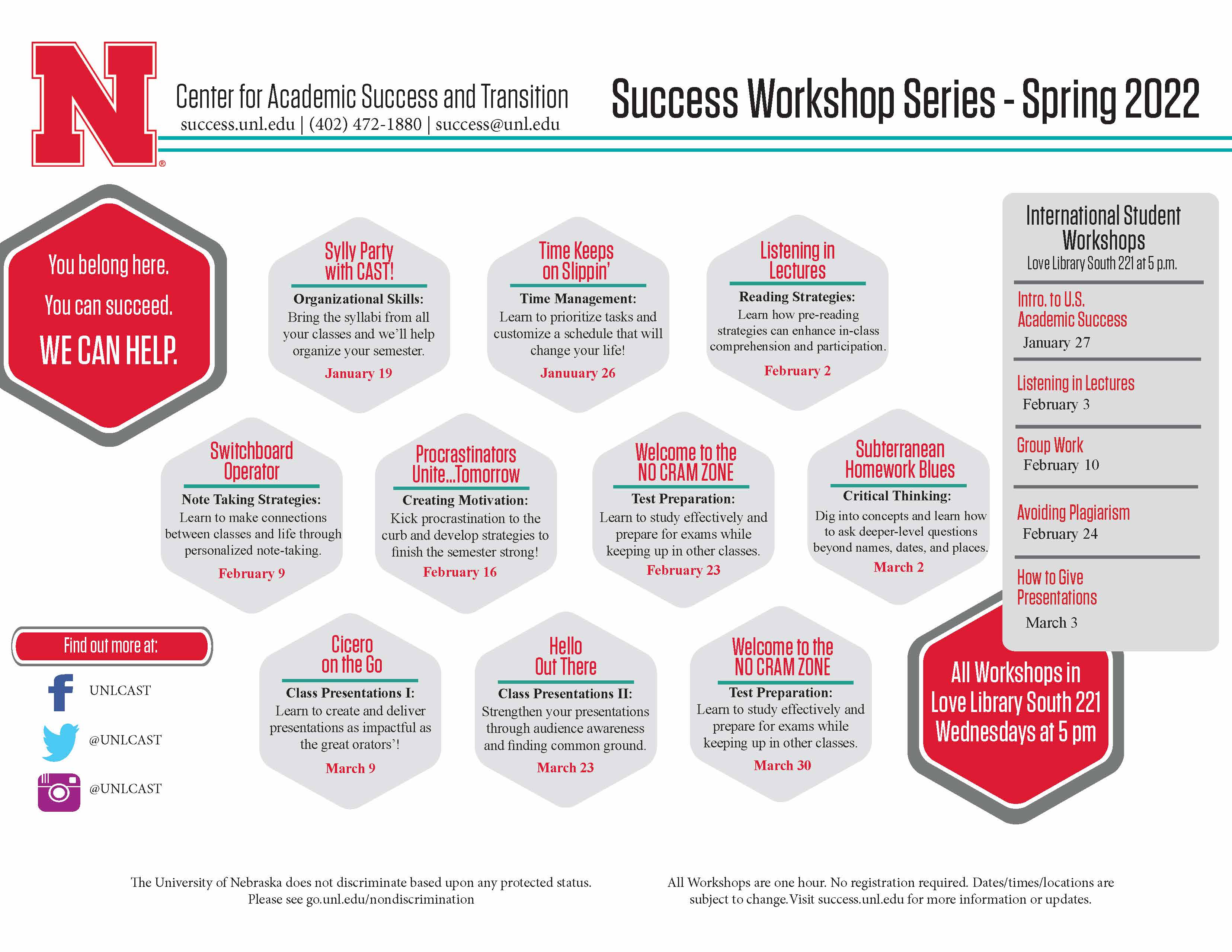 CAST Spring 2022 Success Workshop Series